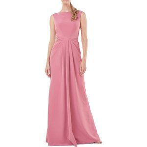 Kay Unger Womens Sansa Sleeveless Maxi Evening Dress Pink 2